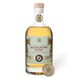 Bottle of Barrel Aged Aguardente Anise with a San Francisco World Spirits Competition gold medal on a white background